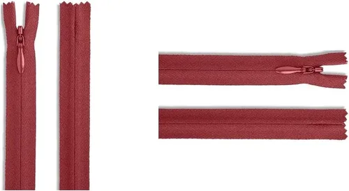 Cremalleras YKK invisibles (ocultas) – perfectas para ropa, manualidades y proyectos de costura – Color: rojo camafeo # 520 Elige tu longitud –