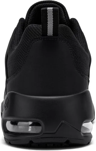 Miniatura 4 de LARNMERN Zapatos deportivos con punta de acero para hombre, doble amortiguación de aire, antideslizantes, zapatos de seguridad para trabajo