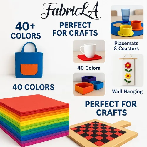 Miniatura 2 de FabricLA Tela de fieltro de oro antiguo, 36 pulgadas de ancho x 6 pies, flexible y grueso, fieltro artesanal de 0.063 in por yarda para bricolaje