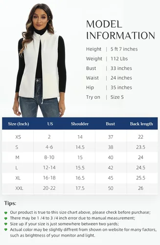 Miniatura 4 de Xeoxarel Chaleco de forro polar para mujer con 6 bolsillos (XS-2XL)