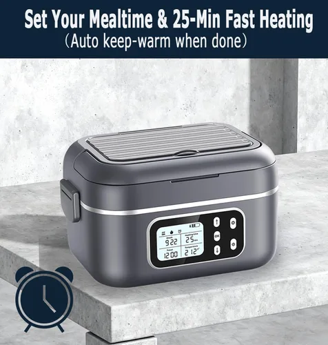 Miniatura 4 de Lonchera eléctrica inalámbrica de 27000 mAh, calentador de alimentos portátil recargable de 100 W para adultos, trabajo, viajes, automóvil, funciona