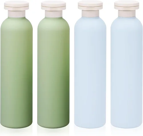 Miniatura 7 de 3 botellas de 8.8 onzas con tapa abatible, reutilizables y recargables, a prueba de fugas, para lociones, cremas faciales, champús, acondicionador