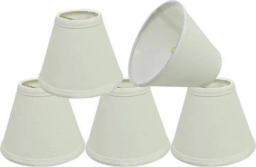 Aspen Creative 32045-5A, pantalla de lámpara de araña con clip, color blanco roto, parte superior de 3 pulgadas x 6 pulgadas inferior x 5 pulgadas