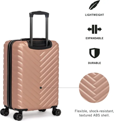 Miniatura 2 de Kenneth Cole REACTION Madison Square - Equipaje rígido expandible con estilo de Chevron para mujer Rose gold 5717352RG