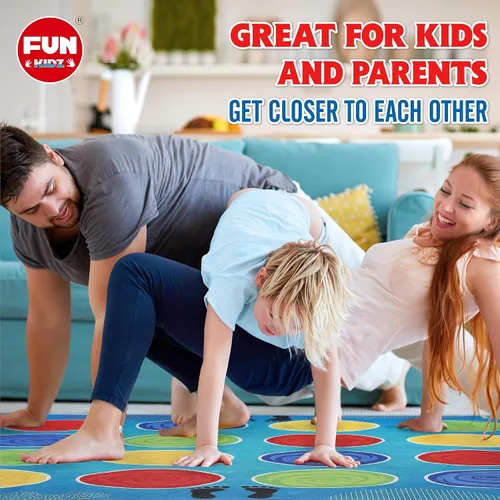 Miniatura 4 de FunKidz - Juego clásico de poses giratorias, juego de fiesta gigante para niños y adultos, mayor tamaño, actividad familiar en interiores
