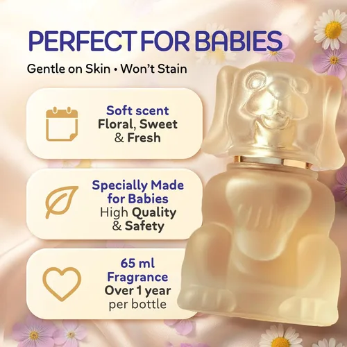 Miniatura 2 de Zermat Boby - Perfume unisex de colonia para bebé, fórmula hipoalergénica y suave, de larga duración, en polvo, limpio, floral con flores blancas