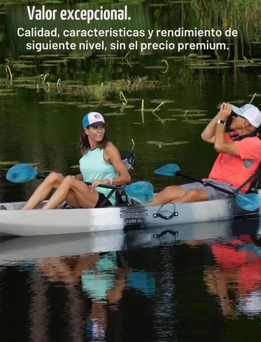 Miniatura 7 de Kayak BKC UH-TK219 12 pies tándem para sentarse en la parte superior, 2 o 3 personas con 2 remos y asientos y 5 soportes para caña de pescar