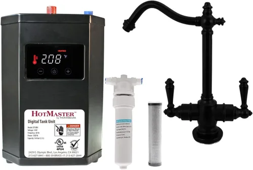 Westbrass DT1F205-62 Victorian 9 pulgadas Grifo instantáneo caliente y frío con sistema de tanque digital HotMaster DigiHot Dispensador de agua,