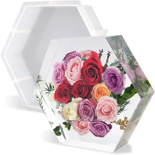 Miniatura 7 de Moldes de silicona grandes para resina, molde de resina de corazón, moldes de resina epoxi para preservación de flores, fundición de arte de resina
