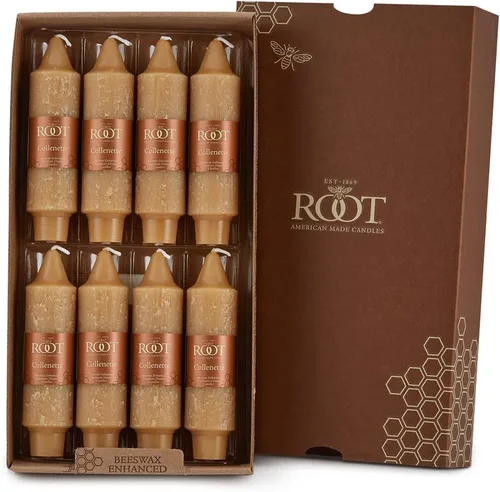 Miniatura 40 de Root Candles Velas sin aroma de cena Premium mezcla de cera de abejas en caja, 9 pulgadas, cera de abejas, 12