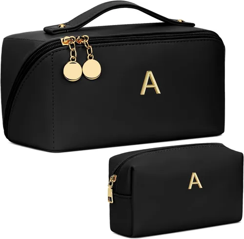 Miniatura 98 de Regalos de cumpleaños para mujeres y adolescentes, juego de bolsas organizadoras de maquillaje con iniciales personalizadas, bolsa de cosméticos