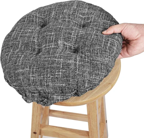 Miniatura 24 de SINOSSO Cojín para taburete de bar moderno de 12 pulgadas de diámetro, diseño entretejido de moda, antideslizante, de silicona, redondo, acolchado