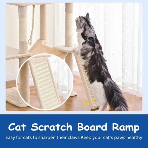 Miniatura 6 de Cat Craft Cat Tree - Torre para gatos de 63 pulgadas para gatos de interior, árbol de gato de varios niveles para gatos grandes, 20 libras + torre