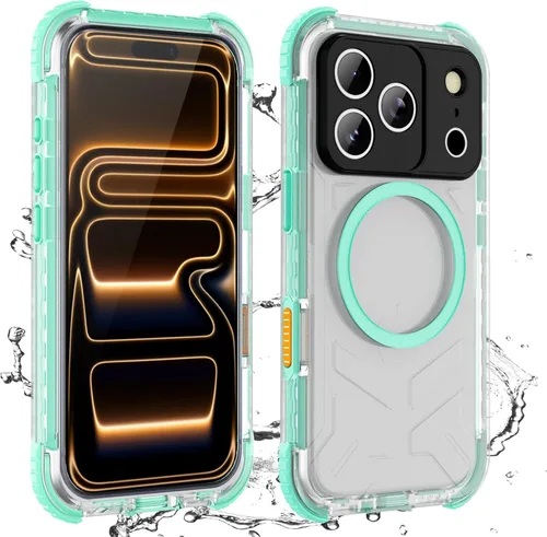 Miniatura 19 de Funda para teléfono impermeable Compatible con iPhone 17 Pro, funda de cuerpo completo IP68 impermeable a prueba de golpes y polvo con protector