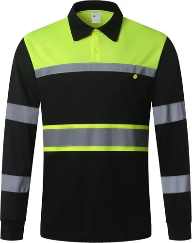 Miniatura 2 de Camisas de seguridad HoliSecure para hombre, camisas polo reflectantes de alta visibilidad para hombre con bolsillo, ropa de trabajo de manga corta