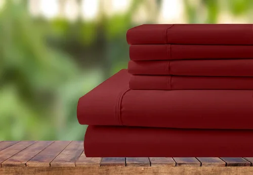 Miniatura 14 de Juego de ropa de cama de 6 piezas, juego de sábanas de algodón de 1000 hilos, bolsillo extra profundo de 28 pulgadas, tejido satinado nítido y Negro