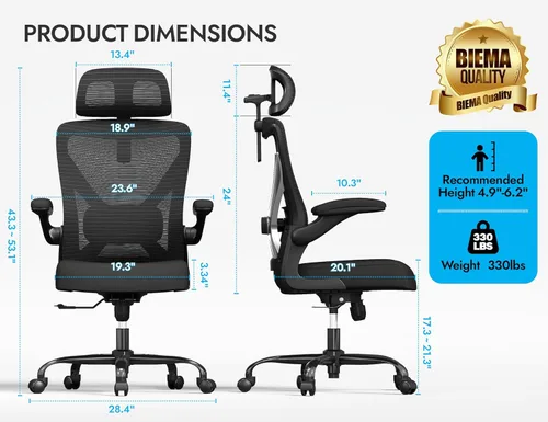 Miniatura 2 de Ergalithic Silla de oficina ergonómica – Silla de escritorio para computadora en forma de X cómoda, silla de juegos, silla de oficina con soporte