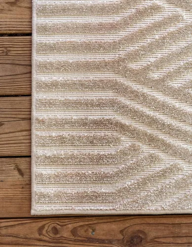 Miniatura 8 de Unique Loom Sabrina Soto Outdoor Collection Alfombra moderna, vibrante y tallada, 2 x 6 pies, beige