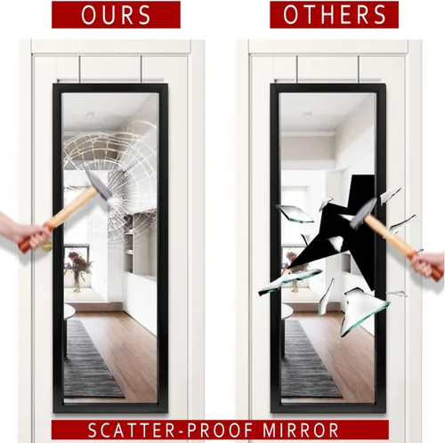 Miniatura 5 de MIRUO - Espejo de pared para colgar sobre la puerta, marco de poliestireno para baño, dormitorio, sala de estar, dormitorio y más