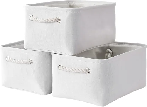 Miniatura 18 de TheWarmHome Contenedores de almacenamiento para estantes, tamaño mediano, 3 unidades, 13.8 pulgadas de largo x 9.8 pulgadas de ancho x 6.7 pulgadas