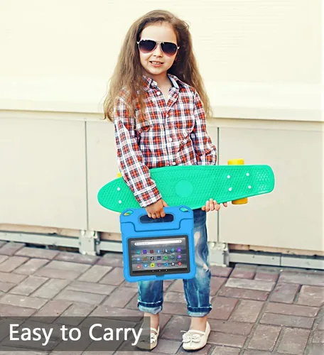 Miniatura 7 de Funda para tablet Amazon Fire 7 para niños (12ª generación, versión 2022), ligera, a prueba de golpes, apta para niños, funda para tablet Fire 7