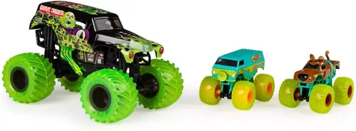Miniatura 3 de Monster Jam Curse of The Gasoline Diecast Car - Paquete de 3