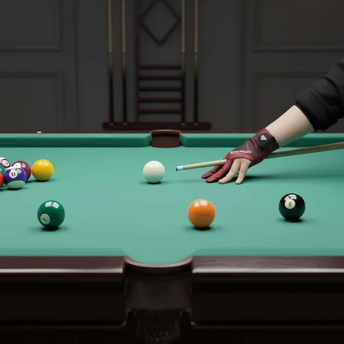 Miniatura 5 de Guante de piscina para mano izquierda, guantes de billar para mano izquierda 3 dedos Red