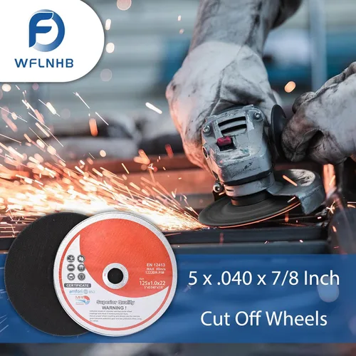Miniatura 3 de Paquete de 100 ruedas de corte de 5 pulgadas para discos de corte de metal y acero inoxidable para amoladoras angulares de 5 x 0.040 x 7/8 pulgadas