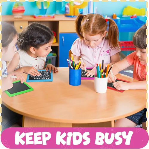 Miniatura 6 de Mini pizarra de tiza para niños, (paquete de 24) bolsas de regalos para niños, mini pizarra con 2 varillas de tiza y 1 borrador para niños y niñas