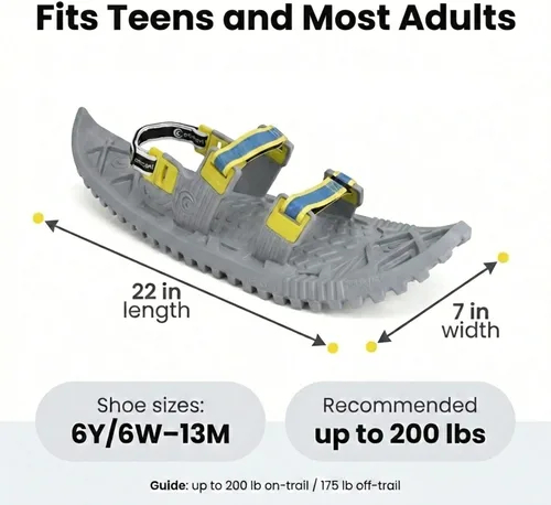 Miniatura 4 de Crescent Moon Snowshoes Eco Eva – Ultralight 22" Foam Snowshoes for Men & Women Hiking & Running Insulated Rocker Cloud Deck with Hook & Loop