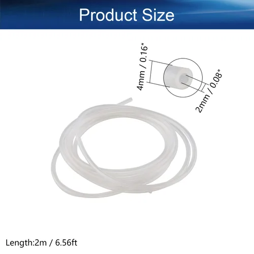 Miniatura 2 de Bettomshin 1 tubo de silicona de 6.6 ft de longitud, 0.079 in ID 0.157 in de diámetro exterior flexible de goma de silicona tubo de manguera de aire