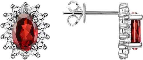 Miniatura 25 de Rylos Aretes tipo dormilona de plata de ley 925, ovalados y diamantes de 0.236 x 0.157 pulgadas, exquisitas joyas de piedra
