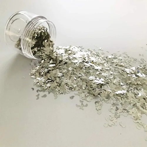Miniatura 14 de Paquete de 0.35 onzas por paquete, astilla de 0.47 pulgadas con purpurina de huesos grandes, para festivales, rave, maquillaje, rostro, cuerpo