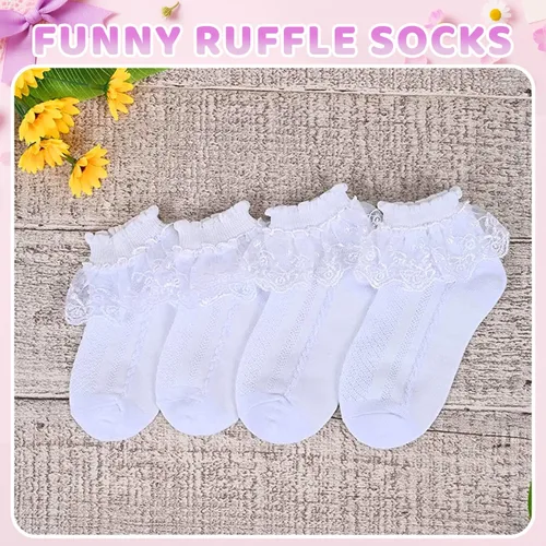 Miniatura 19 de sockfun Calcetines con volantes para bebé, calcetines de encaje con volantes para niños pequeños y niñas