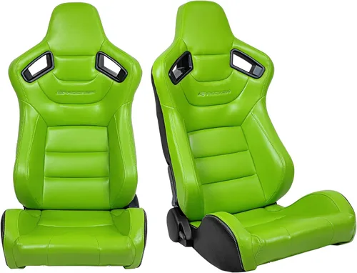 Miniatura 25 de FREEMOTOR802 Asientos universales para vehículos de carreras, asientos deportivos reclinables con deslizadores de doble bloqueo ajustables, 1 par