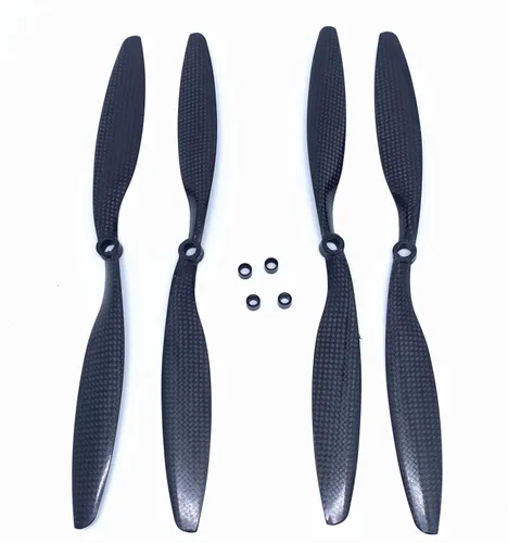 KingVal Reemplazo de 2 pares de hélice CW/CCW de fibra de carbono 1245 compatible con RC Quadcopter Drone Black 2 Pairs 1245
