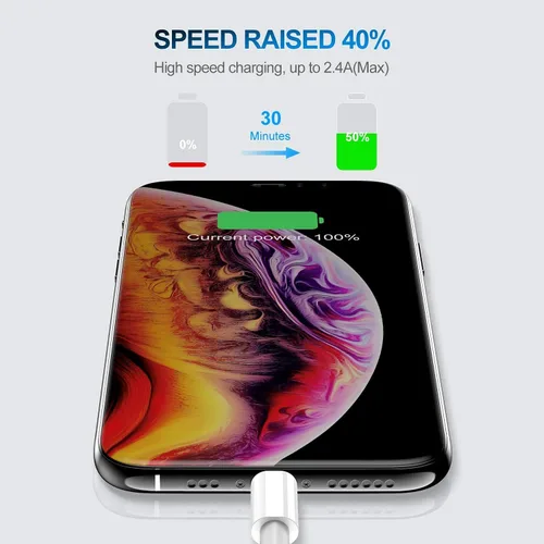 Miniatura 3 de Paquete de 3 cables de 10 pies con certificación MFi de Apple, cable largo de carga, Lightning a USB, carga rápida de 2.4 A, para iPhone 12/11/11