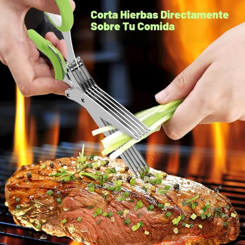 Miniatura 5 de Tijeras de hierbas mejoradas 2025, herramienta cortadora de hierbas sin esfuerzo con cuchillas afiladas de acero inoxidable para hierbas frescas