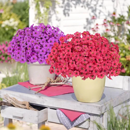 Miniatura 12 de AmyHomie 16 paquetes de flores artificiales de eucalipto negro para exteriores, resistentes a los rayos UV, flores sintéticas que no se decoloran