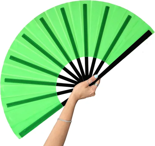 Miniatura 20 de Ventilador grande de 13 pulgadas para baile de línea, abanicos de mano para mujer, plegables, botas en el suelo, portátil para exteriores, boda