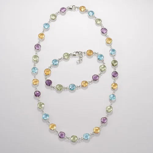 Miniatura 3 de Ross-Simons 18.40 ct. t.w. Bezel-Set Multi-Stone Bracelet in Sterling Silver
