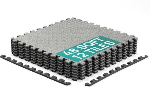 Miniatura 8 de Yes4All 24SQFT-120SQFT - Tapete de ejercicio de rompecabezas para gimnasio en casa, baldosas de espuma EVA entrelazadas con borde