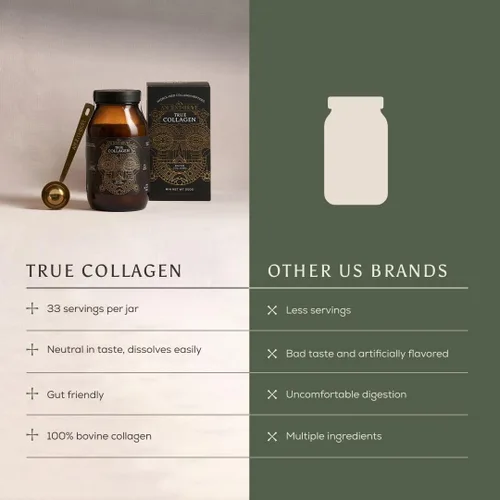 Miniatura 3 de Ancient + Brave True Collagen Powder 7.05oz (Ap 33 porciones), péptidos de colágeno alimentados con pasto de la UE, proteína en polvo altamente