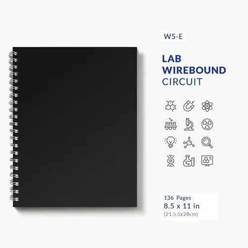 Miniatura 2 de Cuaderno de espiral para laboratorio / 9 x 11.75 / 144 páginas / Doble encuadernación reforzada con alambre / Con revestimiento de nailon / 105gsm