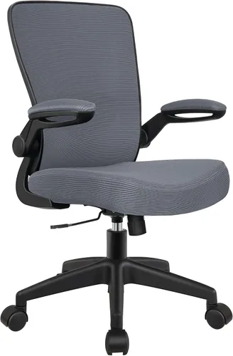 Miniatura 11 de FelixKing Silla de oficina, silla de escritorio ergonómica, sillas de malla transpirable, respaldo alto, soporte lumbar ajustable, reposabrazos Gris