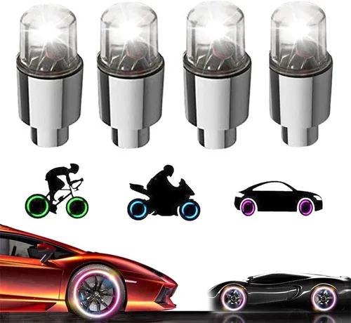 Miniatura 7 de 20 Pack de tapas de válvula de luz LED para neumáticos de coche, ruedas y conjuntos, luces de neumáticos de bicicleta, motocicleta, luz de válvula
