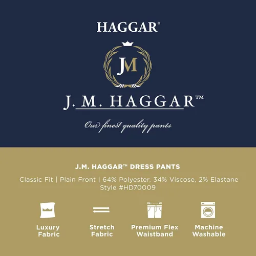 Miniatura 5 de J.M. Haggar Men's 4-Way Stretch Straight Fit Flat Front Dress Pant