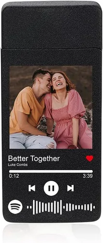 Miniatura 8 de Fortheday Encendedor eléctrico personalizado para hombres, encendedor grabado personalizado con encendedores recargables por USB para el día