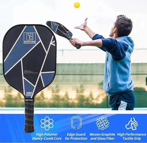 Miniatura 8 de YC DGYCASI Pickleball Paddles Set of 2, USAPA Approved Carbon Fiber Pickleball Set, Lightweight Pickle Ball Rackets 2 Pack, 2 Outdoor Pickleball, 2