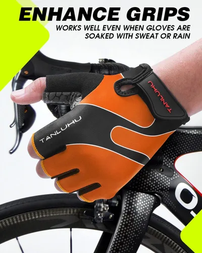 Miniatura 3 de Tanluhu Guantes de Ciclismo - Guantes de Bicicleta de Montaña de Medio Dedo para Carretera, Transpirables, Absorben Impactos, para Hombres y Mujeres